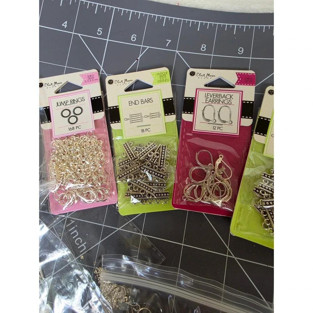 Blue Moon Beads Jewelry Making Findings Lot Jump Rings Ear Wires Toggle Clasps